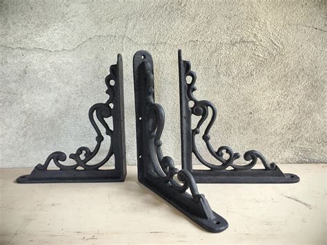 decorative black metal brackets|ornate metal shelf brackets.